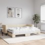 Trundle sofa bed with cream fabric mattress 80x200 cm by vidaXL, Beds and slatted bases - Ref: Foro24-3196595, Price: 430,37 ...