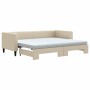 Trundle sofa bed with cream fabric mattress 80x200 cm by vidaXL, Beds and slatted bases - Ref: Foro24-3196595, Price: 430,37 ...