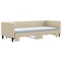 Trundle sofa bed with cream fabric mattress 80x200 cm by vidaXL, Beds and slatted bases - Ref: Foro24-3196595, Price: 430,37 ...