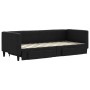 Trundle sofa bed with drawers black fabric 80x200 cm by vidaXL, Beds and slatted bases - Ref: Foro24-3196611, Price: 355,20 €...