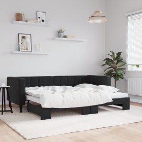 Sofá cama nido terciopelo negro 80x200 cm de vidaXL, Camas y somieres - Ref: Foro24-3196688, Precio: 286,41 €, Descuento: %