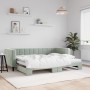 Light gray velvet trundle sofa bed 80x200 cm by vidaXL, Beds and slatted bases - Ref: Foro24-3196684, Price: 266,91 €, Discou...