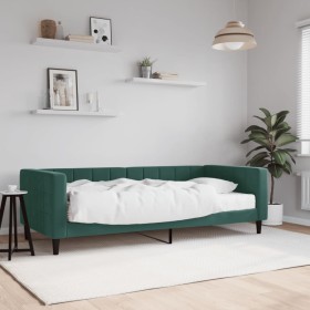 Sofa bed with dark green velvet mattress 90x200 cm by vidaXL, Beds and slatted bases - Ref: Foro24-3196669, Price: 340,24 €, ...