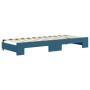 Blue velvet trundle sofa bed 80x200 cm by vidaXL, Beds and slatted bases - Ref: Foro24-3196683, Price: 279,27 €, Discount: %