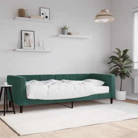 Sofá cama con colchón terciopelo verde oscuro 80x200 cm de vidaXL, Camas y somieres - Ref: Foro24-3196662, Precio: 322,99 €, ...