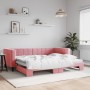 Sofá cama nido terciopelo rosa 90x200 cm de vidaXL, Camas y somieres - Ref: Foro24-3196694, Precio: 316,52 €, Descuento: %