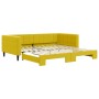 Yellow velvet trundle sofa bed 100x200 cm by vidaXL, Beds and slatted bases - Ref: Foro24-3196703, Price: 315,25 €, Discount: %