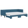 Trundle sofa bed with blue velvet mattress 80x200 cm by vidaXL, Beds and slatted bases - Ref: Foro24-3196707, Price: 404,89 €...