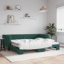 Dark green velvet trundle sofa bed 90x200 cm by vidaXL, Beds and slatted bases - Ref: Foro24-3196693, Price: 271,54 €, Discou...