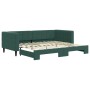 Dark green velvet trundle sofa bed 90x200 cm by vidaXL, Beds and slatted bases - Ref: Foro24-3196693, Price: 271,54 €, Discou...