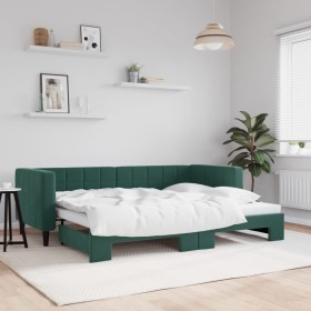 Sofá cama nido terciopelo verde oscuro 80x200 cm de vidaXL, Camas y somieres - Ref: Foro24-3196686, Precio: 267,99 €, Descuen...