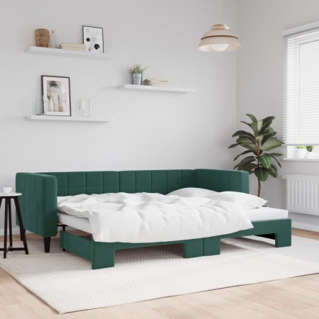 Sofá cama nido terciopelo verde oscuro 80x200 cm de vidaXL, Camas y somieres - Ref: Foro24-3196686, Precio: 263,39 €, Descuen...