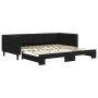 Black velvet trundle sofa bed 100x200 cm by vidaXL, Beds and slatted bases - Ref: Foro24-3196702, Price: 299,02 €, Discount: %