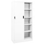 Office cabinet sliding door white steel 90x40x180 cm by vidaXL, Lockers and storage cabinets - Ref: Foro24-335958, Price: 297...