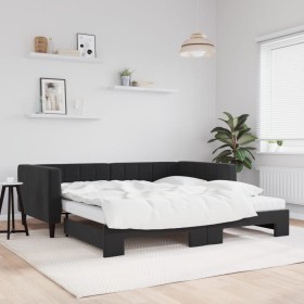 Sofá cama nido con colchón terciopelo negro 100x200 cm de vidaXL, Camas y somieres - Ref: Foro24-3196726, Precio: 449,99 €, D...