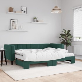 Trundle sofa bed with dark green velvet mattress 80x200 cm by vidaXL, Beds and slatted bases - Ref: Foro24-3196710, Price: 42...