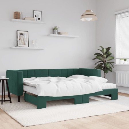 Trundle sofa bed with dark green velvet mattress 80x200 cm by vidaXL, Beds and slatted bases - Ref: Foro24-3196710, Price: 43...