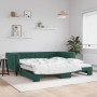 Dark green velvet trundle sofa bed 100x200 cm by vidaXL, Beds and slatted bases - Ref: Foro24-3196700, Price: 291,57 €, Disco...