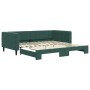 Dark green velvet trundle sofa bed 100x200 cm by vidaXL, Beds and slatted bases - Ref: Foro24-3196700, Price: 280,99 €, Disco...