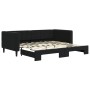 Black velvet trundle sofa bed 90x190 cm by vidaXL, Beds and slatted bases - Ref: Foro24-3196706, Price: 293,99 €, Discount: %