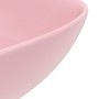 Lavabo de cuarto de baño redondo cerámica rosa mate de vidaXL, Lavabos - Ref: Foro24-146977, Precio: 55,50 €, Descuento: %