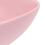 Matte pink ceramic round bathroom sink