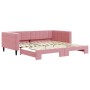 Ausziehbares Schlafsofa aus rosa Samt, 100 x 200 cm von vidaXL, Betten und Lattenroste - Ref: Foro24-3196701, Preis: 308,99 €...