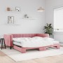 Sofá cama nido con colchón terciopelo rosa 100x200 cm de vidaXL, Camas y somieres - Ref: Foro24-3196725, Precio: 445,75 €, De...