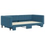 Blue velvet trundle sofa bed 100x200 cm by vidaXL, Beds and slatted bases - Ref: Foro24-3196697, Price: 280,32 €, Discount: %