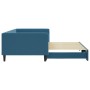 Blue velvet trundle sofa bed 100x200 cm by vidaXL, Beds and slatted bases - Ref: Foro24-3196697, Price: 280,32 €, Discount: %