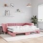 Sofá cama nido con colchón terciopelo rosa 90x200 cm de vidaXL, Camas y somieres - Ref: Foro24-3196718, Precio: 491,36 €, Des...