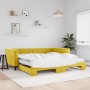 Trundle sofa bed with yellow velvet mattress 100x200 cm by vidaXL, Beds and slatted bases - Ref: Foro24-3196727, Price: 512,0...