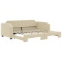 Trundle sofa bed cream fabric 80x200 cm by vidaXL, Beds and slatted bases - Ref: Foro24-3197633, Price: 294,99 €, Discount: %