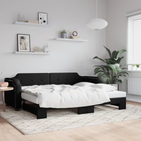 Black fabric trundle sofa bed 80x200 cm by vidaXL, Beds and slatted bases - Ref: Foro24-3197631, Price: 264,99 €, Discount: %