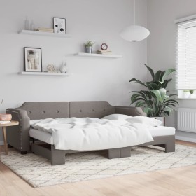 Trundle sofa bed taupe gray fabric 90x200 cm by vidaXL, Beds and slatted bases - Ref: Foro24-3197637, Price: 303,99 €, Discou...