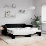 Trundle sofa bed with black fabric mattress 80x200 cm by vidaXL, Beds and slatted bases - Ref: Foro24-3197649, Price: 423,16 ...