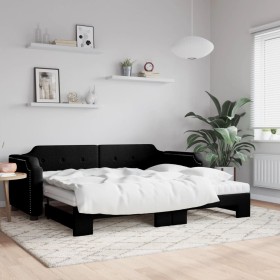 Trundle sofa bed with black fabric mattress 90x200 cm by vidaXL, Beds and slatted bases - Ref: Foro24-3197654, Price: 430,24 ...