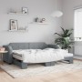 Trundle sofa bed with light gray fabric mattress 100x200 cm by vidaXL, Beds and slatted bases - Ref: Foro24-3197657, Price: 5...