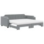 Trundle sofa bed with light gray fabric mattress 100x200 cm by vidaXL, Beds and slatted bases - Ref: Foro24-3197657, Price: 5...