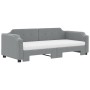 Trundle sofa bed with light gray fabric mattress 100x200 cm by vidaXL, Beds and slatted bases - Ref: Foro24-3197657, Price: 5...