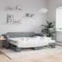 Trundle sofa bed light gray fabric 80x200 cm by vidaXL, Beds and slatted bases - Ref: Foro24-3197629, Price: 274,74 €, Discou...