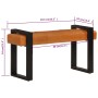 Black and brown genuine goatskin bench 110 cm by vidaXL, Dining and kitchen benches - Ref: Foro24-342210, Price: 152,24 €, Di...