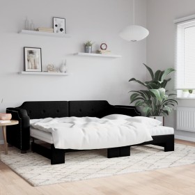 Sofá cama nido con colchón tela negro 90x190 cm de vidaXL, Camas y somieres - Ref: Foro24-3197664, Precio: 524,99 €, Descuent...