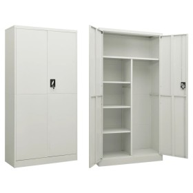 Hellgrauer Schließfachschrank aus Stahl, 90 x 40 x 180 cm von vidaXL, Aktenschränke - Ref: Foro24-335971, Preis: 343,05 €, Ra...