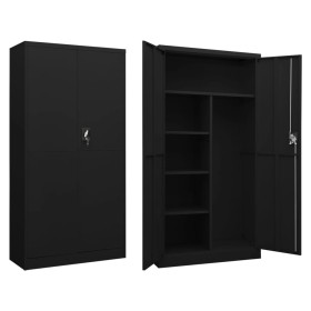 Schließfachschrank aus schwarzem Stahl, 90 x 40 x 180 cm von vidaXL, Aktenschränke - Ref: Foro24-335972, Preis: 335,47 €, Rab...