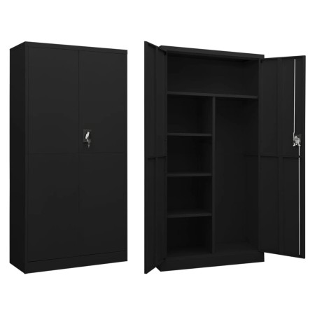 Schließfachschrank aus schwarzem Stahl, 90 x 40 x 180 cm von vidaXL, Aktenschränke - Ref: Foro24-335972, Preis: 358,75 €, Rab...