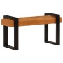 Black and brown genuine goatskin bench 110 cm by vidaXL, Dining and kitchen benches - Ref: Foro24-342210, Price: 152,24 €, Di...