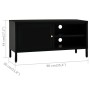 Mueble para el televisor acero y vidrio negro 90x30x44 cm de vidaXL, Muebles TV - Ref: Foro24-336055, Precio: 95,18 €, Descue...