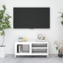 Steel and white glass TV cabinet 90x30x44 cm by vidaXL, TV Furniture - Ref: Foro24-336056, Price: 74,71 €, Discount: %