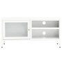 TV-Schrank aus Stahl und weißem Glas, 90 x 30 x 44 cm von vidaXL, TV-Möbel - Ref: Foro24-336056, Preis: 74,71 €, Rabatt: %